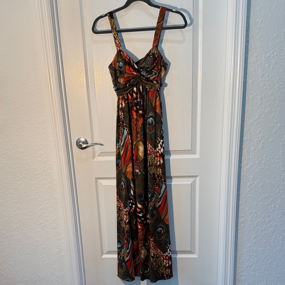 Maurice’s Peacock Double Strap Maxi Dress Size S